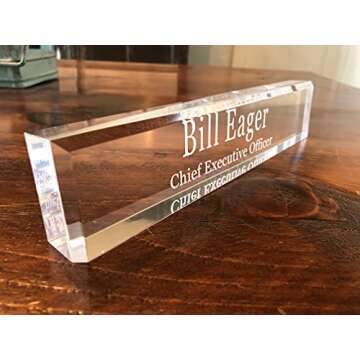 Personalized Desk Office Acrylic Name Plate - Choose 8" or 10" (10" Length)