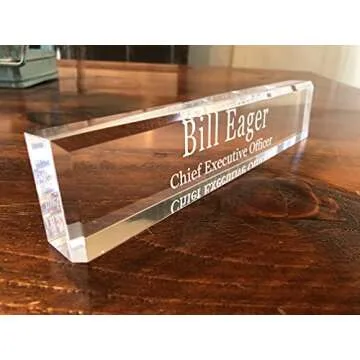 Personalized Desk Office Acrylic Name Plate - Choose 8" or 10" (10" Length)