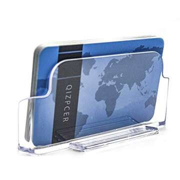 8 Pack Plastic Business Card Holder - Clear Business Card Case for Desk - Office Acrylic Business Ca...