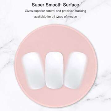 Hsurbtra Mouse Pad, Premium-Textured Small Round Mousepad 8.7 x 8.7 Inch Pink, Stitched Edge Anti-Slip Waterproof Rubber Pretty Cute Computer Mat for Office Home Gaming Laptop Men Women Kids