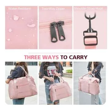 Travel Duffle Bag, Waterproof Weekender Bag Carry On Tote Bags for Women, Travel Essentials Sport Gym Bag for Men, Hospital Bag for Labor and Delivery, Overnight Bag Luggage Bag with Trolley Sleeve