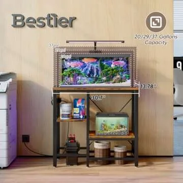 Bestier Gallon Fish Tank Stand with Power Outlet