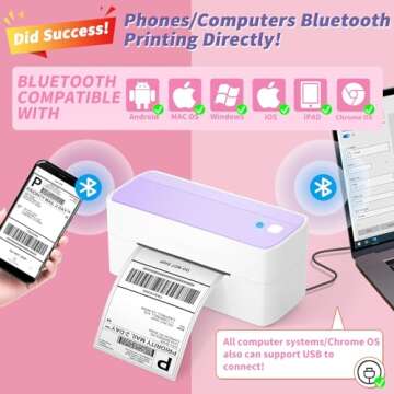 ASprink Bluetooth Shipping Label Printer - Stylish & Efficient