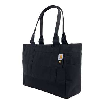 Carhartt Horizontal Zip Tote, Durable Water-Resistant Tote Bag with Zipper Closure, Black