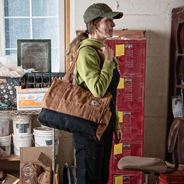 Carhartt Horizontal Zip Tote, Durable Water-Resistant Tote Bag with Zipper Closure, Black