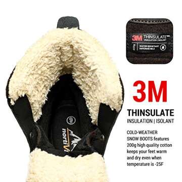 NORTIV 8 Men's Waterproof Winter Snow Boots Dark/Brown/Black Avenue Size 10 M US