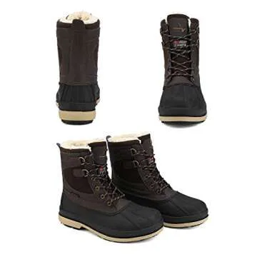 NORTIV 8 Men's Waterproof Winter Snow Boots Dark/Brown/Black Avenue Size 10 M US
