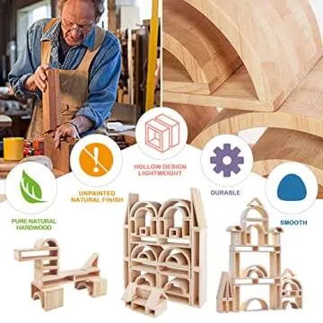 Over-Sized Hollow Wooden Block Set for Kids