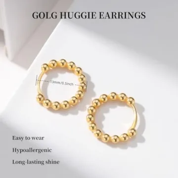 EVERU Gold Huggie Hoop Earrings for Women - Dainty & Elegant