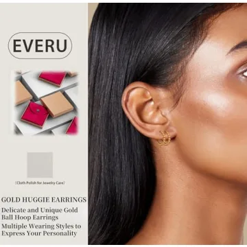 EVERU Gold Huggie Hoop Earrings for Women - Dainty & Elegant