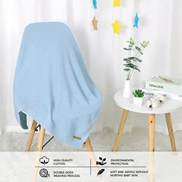 Personalized Knit Blanket for Baby Boys and Girls - Custom Toddler Blankets with Embroidered Kid's Name - Soft and Breathable for Crib and Stroller - 32"x42" - Baby Pink