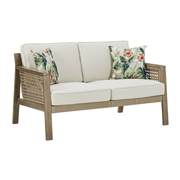 Durable Outdoor Wicker Loveseat by Ashley - Weather-Resistant