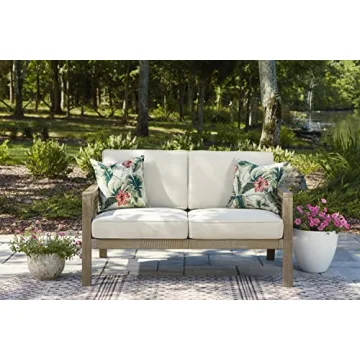 Durable Outdoor Wicker Loveseat by Ashley - Weather-Resistant