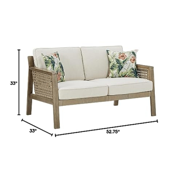 Durable Outdoor Wicker Loveseat by Ashley - Weather-Resistant