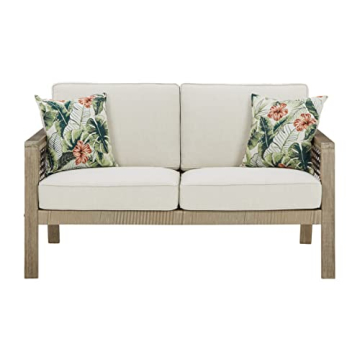 Durable Outdoor Wicker Loveseat by Ashley - Weather-Resistant