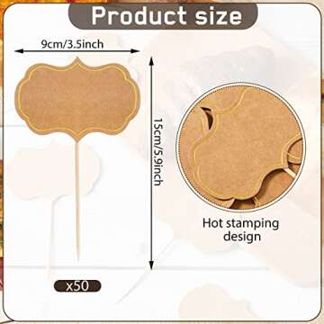 50 Pieces Cheese Markers for Charcuterie Board Buffet Labels Food Tags Blank Toothpick Flags Appetiz...