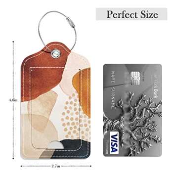 GDJEGE 2 Pack Fashionable Luggage Tags - Unique PU Leather Designs