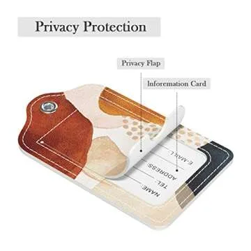 GDJEGE Stylish PU Leather Luggage Tags - 2 Pack