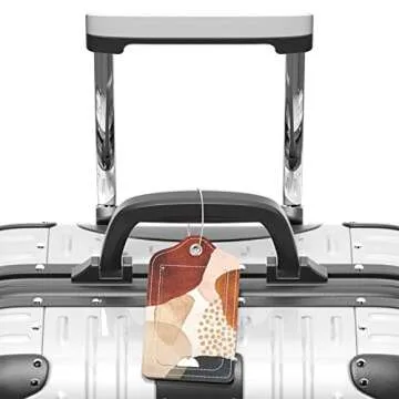 GDJEGE Stylish PU Leather Luggage Tags - 2 Pack