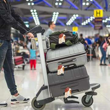 GDJEGE Stylish PU Leather Luggage Tags - 2 Pack