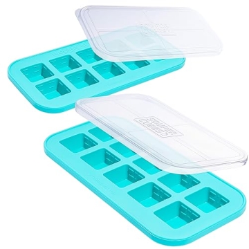 Souper Cubes 2 Tbsp. Silicone Freezer Molds - Perfect for Storing Garlic, Herbs, Ginger, Pesto, Tomato Paste, Lemon Juice, Purees and More - Silicone Baby Food Freezer Tray - Aqua – 2-Pack