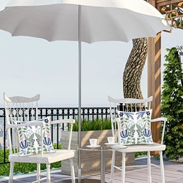 Pilmandu Pack of 2 Embroidered Decorative Throw Pillow Cover 18x18 Inch Farmhouse Floral Pillowcase for Living Room Sofa Bed (Bird Flower)