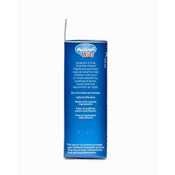 Hyland’s Naturals Kids Nighttime Oral Pain Relief Tablets, Natural Relief of Toothache, Swelling Gums, and Oral Discomfort, 125 Count