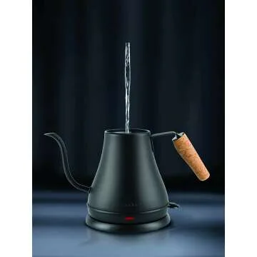 Bodum Gooseneck Electric Kettle, Matte Black, 27 Oz