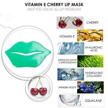 Hydrating VERONNI Green Tea Crystal Lip Masks - 30 Pcs