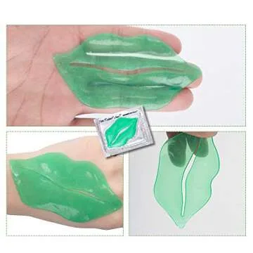 Hydrating VERONNI Green Tea Crystal Lip Masks - 30 Pcs