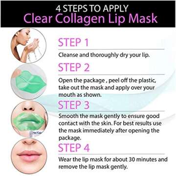 Hydrating VERONNI Green Tea Crystal Lip Masks - 30 Pcs