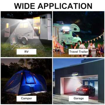 CCBASEBALL Solar RV Porch Light, 118 LED Motorhome Motion Sensor RV Exterior Lights with Remote Control, Waterproof Camper Outdoor Lights for Motorhome Travel,Travel Trailers, Camper, Food Trucks