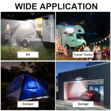 CCBASEBALL Solar RV Porch Light, 118 LED Motorhome Motion Sensor RV Exterior Lights with Remote Control, Waterproof Camper Outdoor Lights for Motorhome Travel,Travel Trailers, Camper, Food Trucks