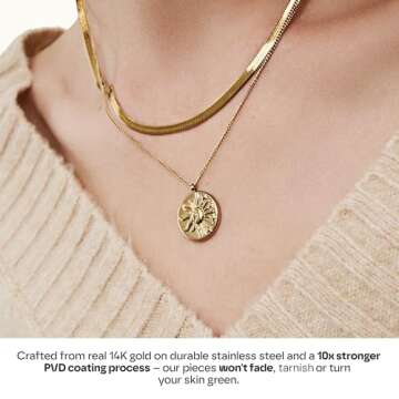 Hey Harper Gold Pendant Necklace - Waterproof Jewelry for Women