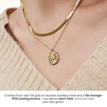 Hey Harper Gold Pendant Necklace - Waterproof Jewelry for Women