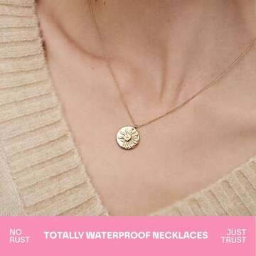 Hey Harper Gold Pendant Necklace - Waterproof Jewelry for Women