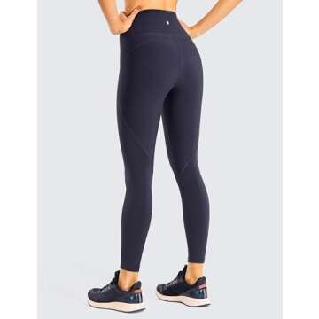 CRZ YOGA Women's Hugged Feeling Compression Running Leggings 25 Inches - Non See-Through Thick Train...
