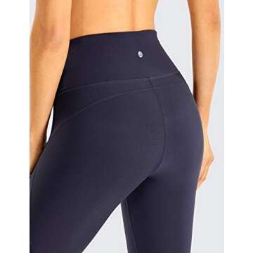 CRZ YOGA Women's Compression Running Leggings - Navy 25"