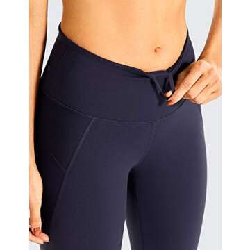 CRZ YOGA Women's Compression Running Leggings - Navy 25"