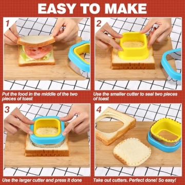 HINZER Sandwich Cutter & Sealer Set Fun Lunch Maker