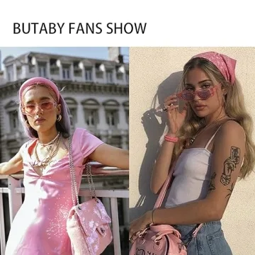 BUTABY Stylish Rectangle Sunglasses for Women with UV400 Protection