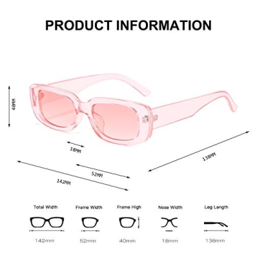 BUTABY Stylish Rectangle Sunglasses for Women with UV400 Protection