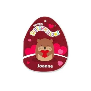 Squishmallows Original 5in Joanne The Brown Otter Holding Heart – Official Jazwares Valentine Plush (Little)