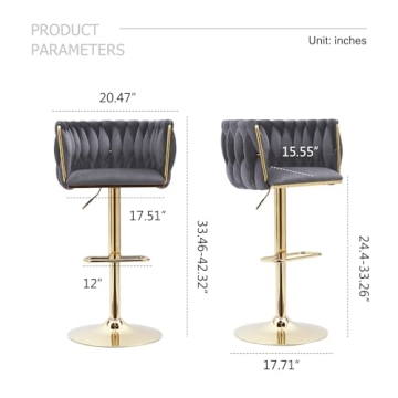 Comfortable ECHINGLE Velvet Bar Stools Set of 4 for Any Space