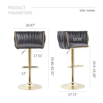 Comfortable ECHINGLE Velvet Bar Stools Set of 4 for Any Space