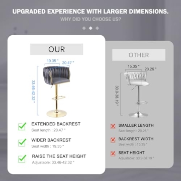 Comfortable ECHINGLE Velvet Bar Stools Set of 4 for Any Space