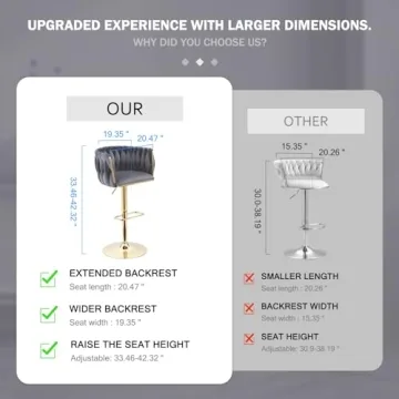 Comfortable ECHINGLE Velvet Bar Stools Set of 4 for Any Space