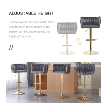 Comfortable ECHINGLE Velvet Bar Stools Set of 4 for Any Space