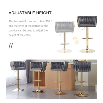 Comfortable ECHINGLE Velvet Bar Stools Set of 4 for Any Space