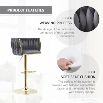 Comfortable ECHINGLE Velvet Bar Stools Set of 4 for Any Space